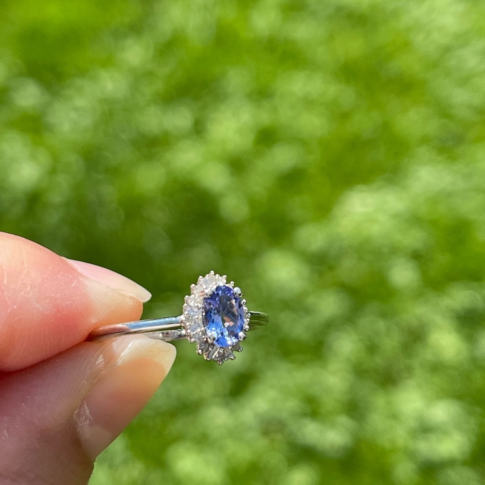 AAA Tanzanite and diamond ring - Picture 4 of 6
